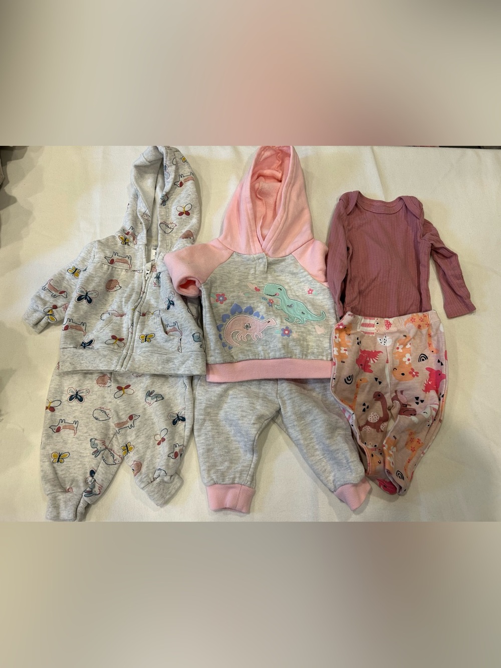 3 baby girl outfit sets